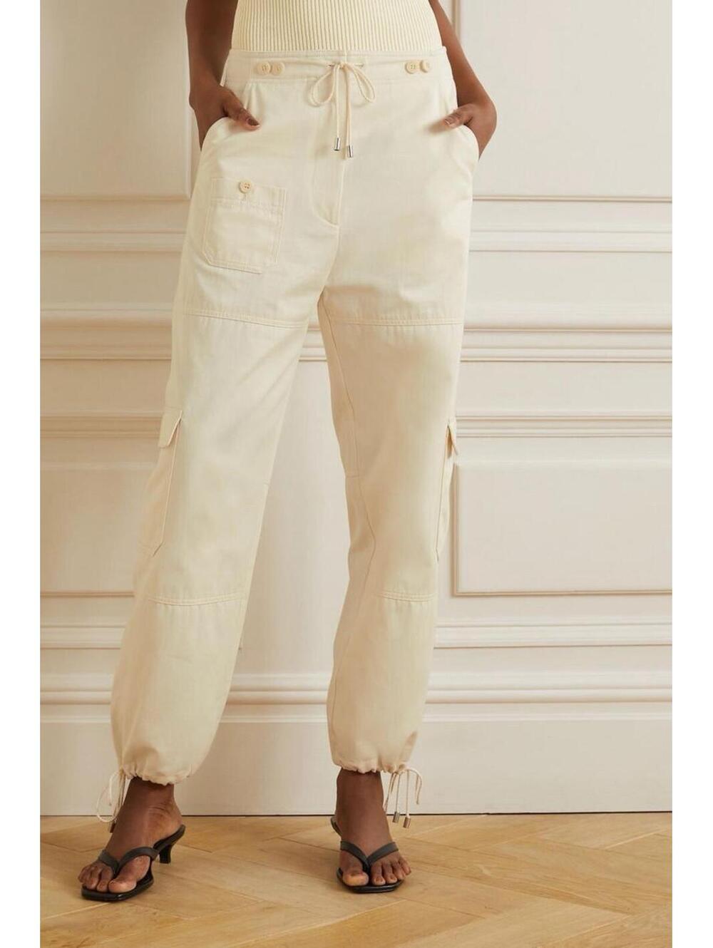 Toteme Cream Utility Drawstring Jogger Pants